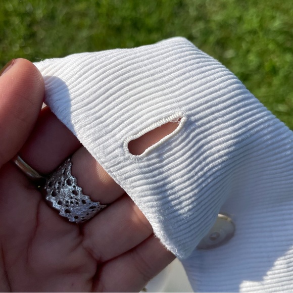 Antique 1800s Men's Vest w/ Patent Buckle White Cotton Size M - Picture 10 of 11